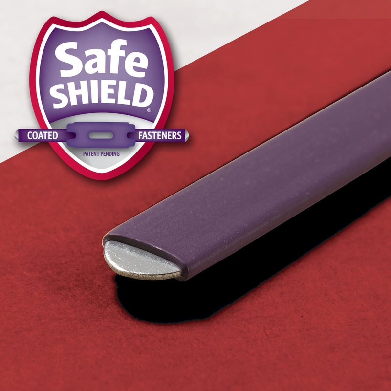 Smead Pressboard Fastener File Folder with SafeSHIELD Fasteners, 2 Fasteners, 1/3-Cut Tab, 2" Expansion, Letter Size, Bright Red, 25 per Box (14936) - Image 3